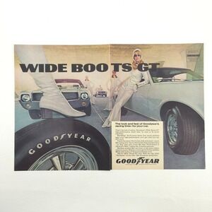VTG AMX Goodyear Wide Boots GT Advertising Print Ad Promo Art Muscle Car Tires